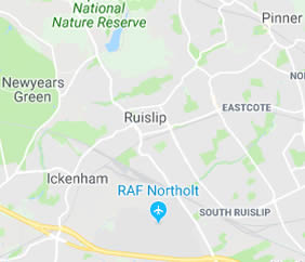 map of Ruislip showing area covered 